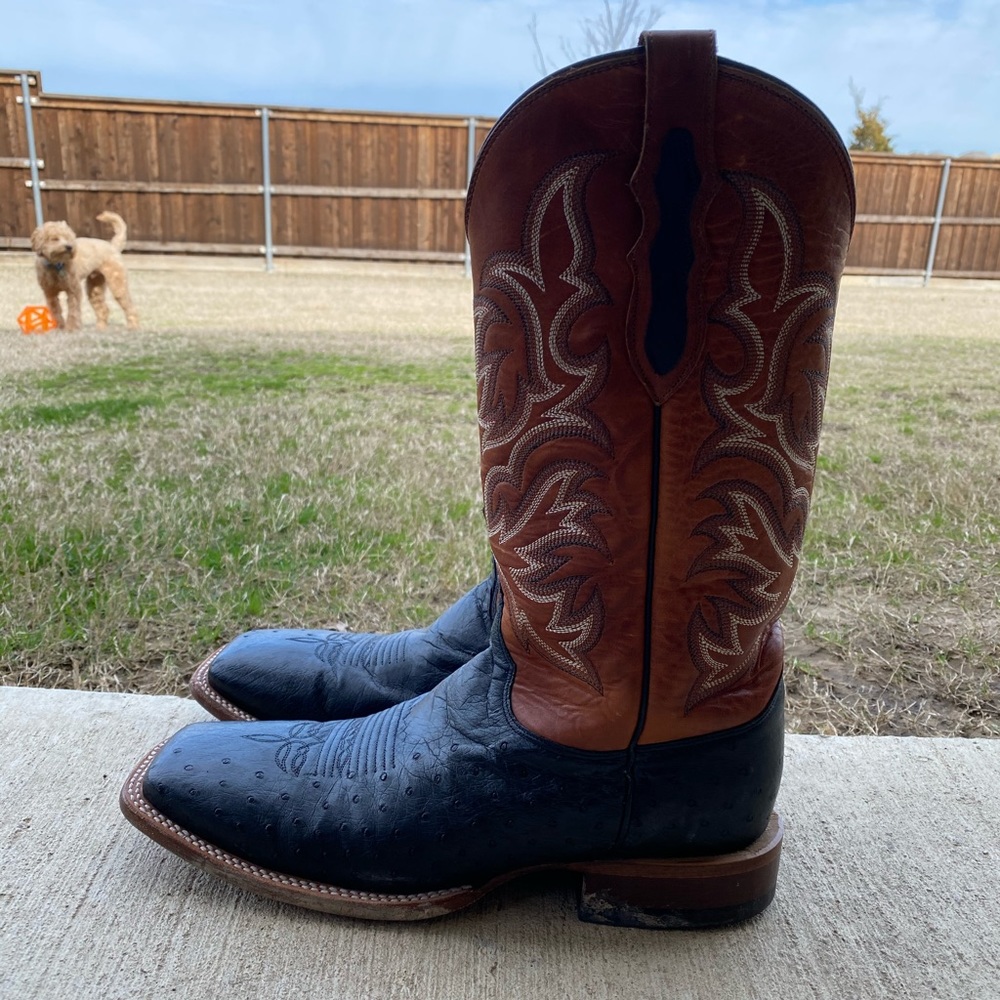 Justin Men’s Square toe Ostrich Boots - Picture 4 of 5